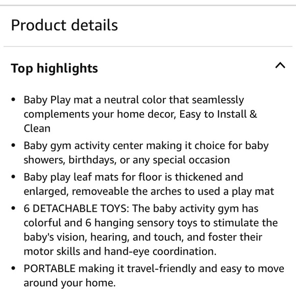 Avrsol Baby Activity Play Gym with Washable Leaf Shaped Mat and 6 Hanging Toys - Picture 5 of 8